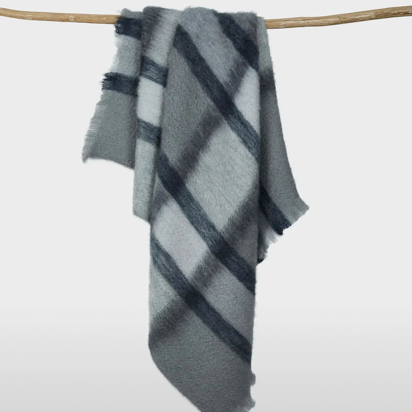 Mantas Ezcaray Mohair Cuadros Blanket (721)