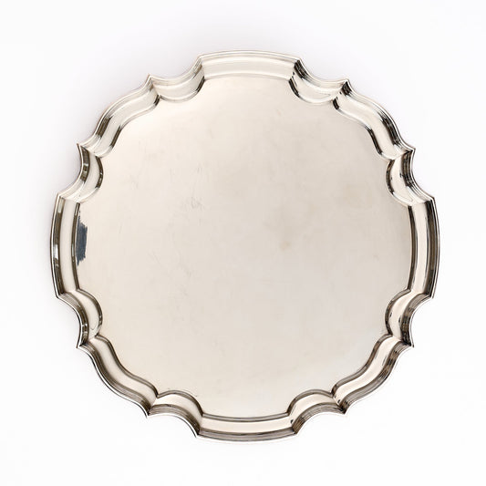 Small Round Silver Plate Tray