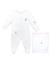 Pet Spa Embroidery and Printed Set 2 Pieces | Baby Girl