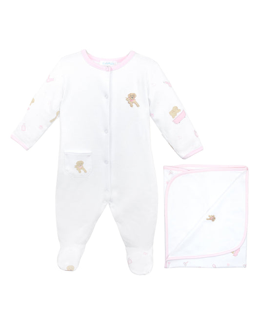 Pet Spa Embroidery and Printed Set 2 Pieces | Baby Girl