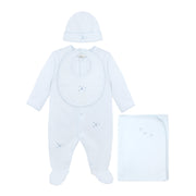 Lightblue Bubble Stars Embroidery Set 4 Pieces | Baby Boy