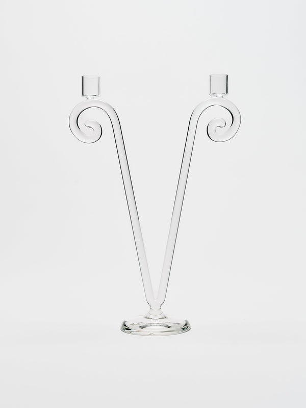 Double Stem Spiral Candleholder
