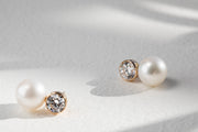 Diamond & Pearl Drop Studs