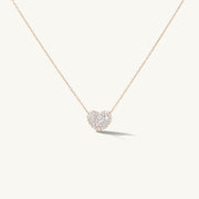 Pave Heart Pebble Pendant