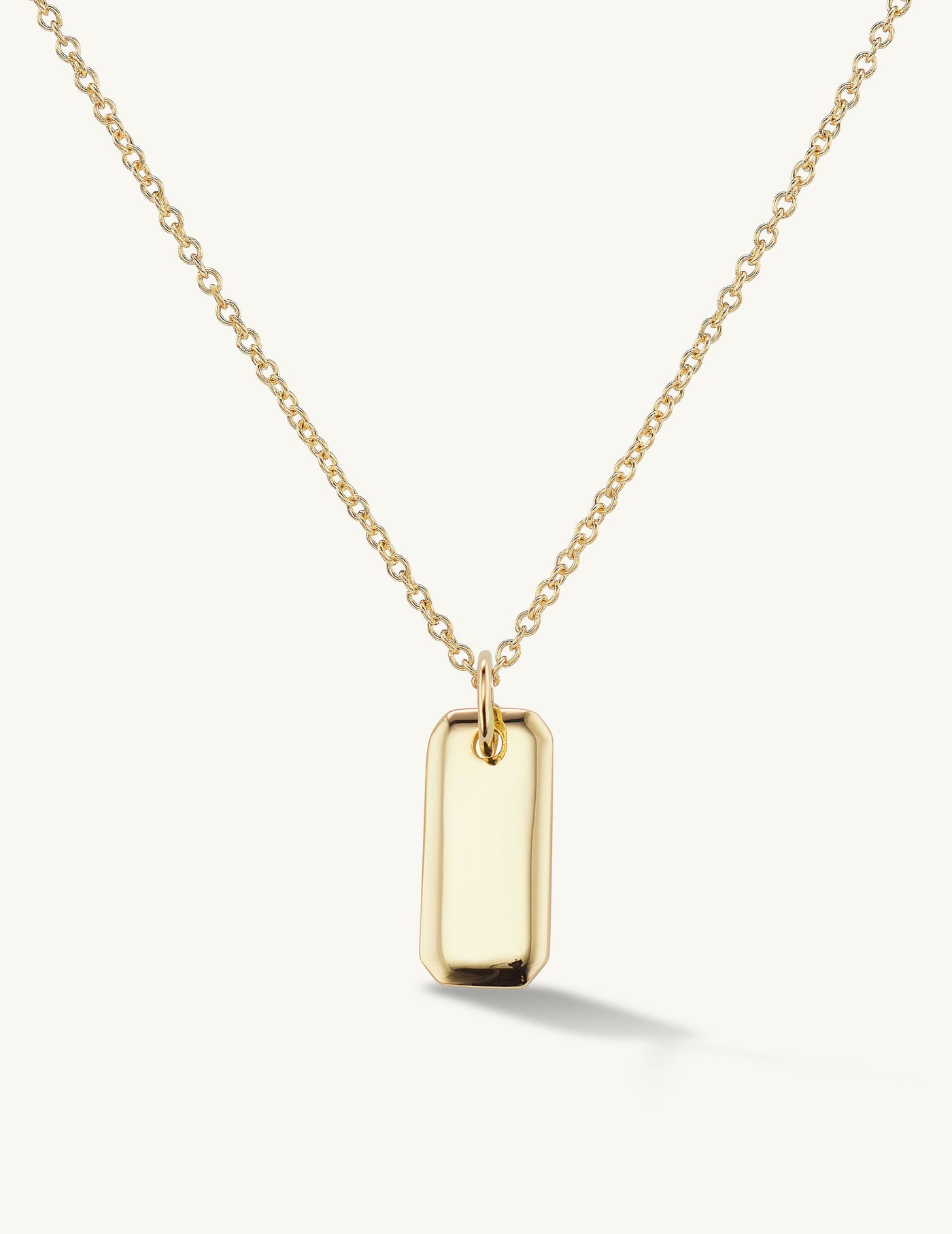 Engraved Initial Tag Necklace
