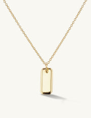 Engraved Initial Tag Necklace
