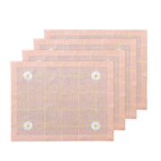 Hand Embroidered Trellis Placemats 14" '18" (Set of 4)