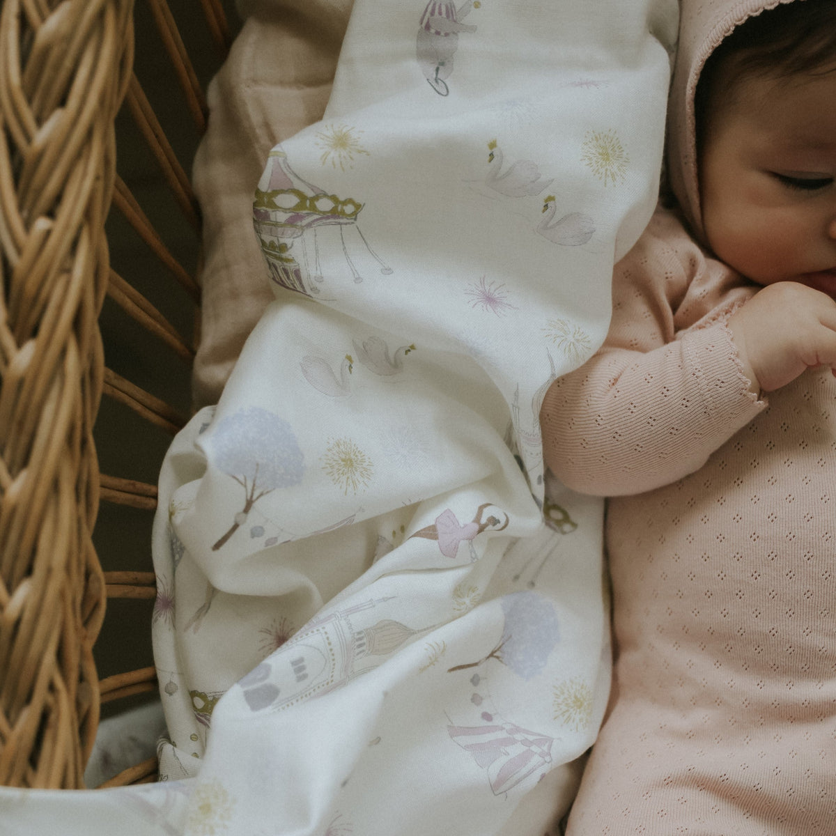 Adventures in Wonderland Swaddle - Rose