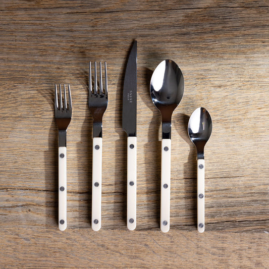 Bistrot Solid 5-Piece Flatware Set in Ivory