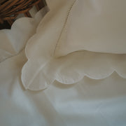 Scalloped Starlight Toddler Pillow - White