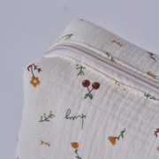 Embroidered Pouch- Cherry