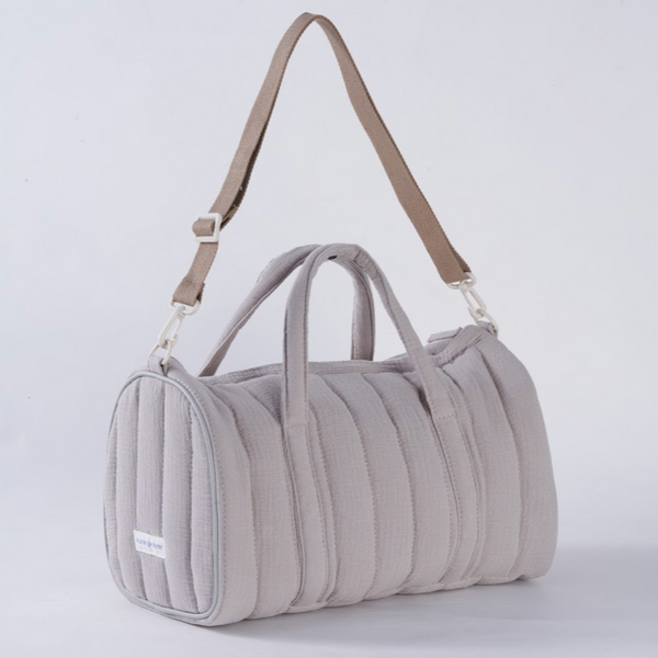 Embroidered Duffle Bag- Gray