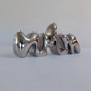 Chrome Menorah Sculpture