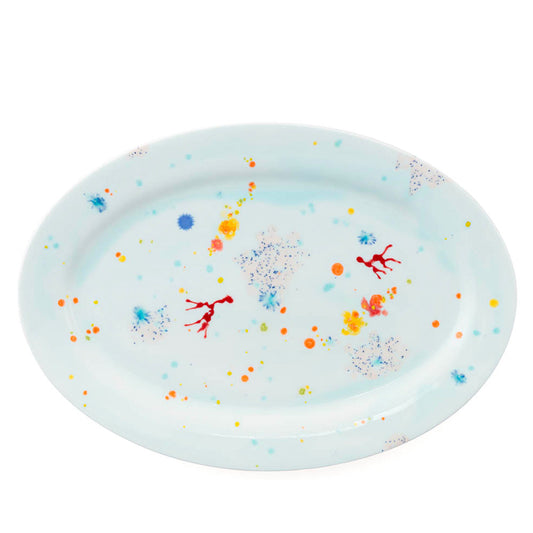 Seabed Blue Oval Rim Platter