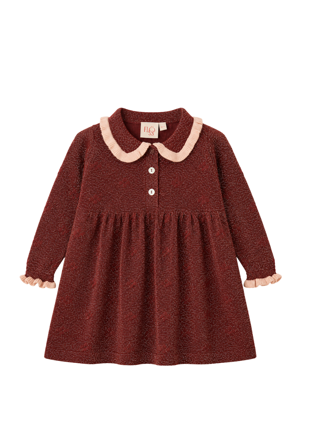 Olive Dress in Dark Cranberry Glitter
