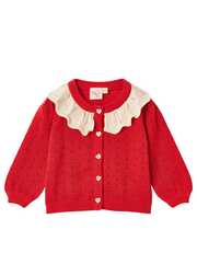 Dora Cardigan in Poppy Red Glitter