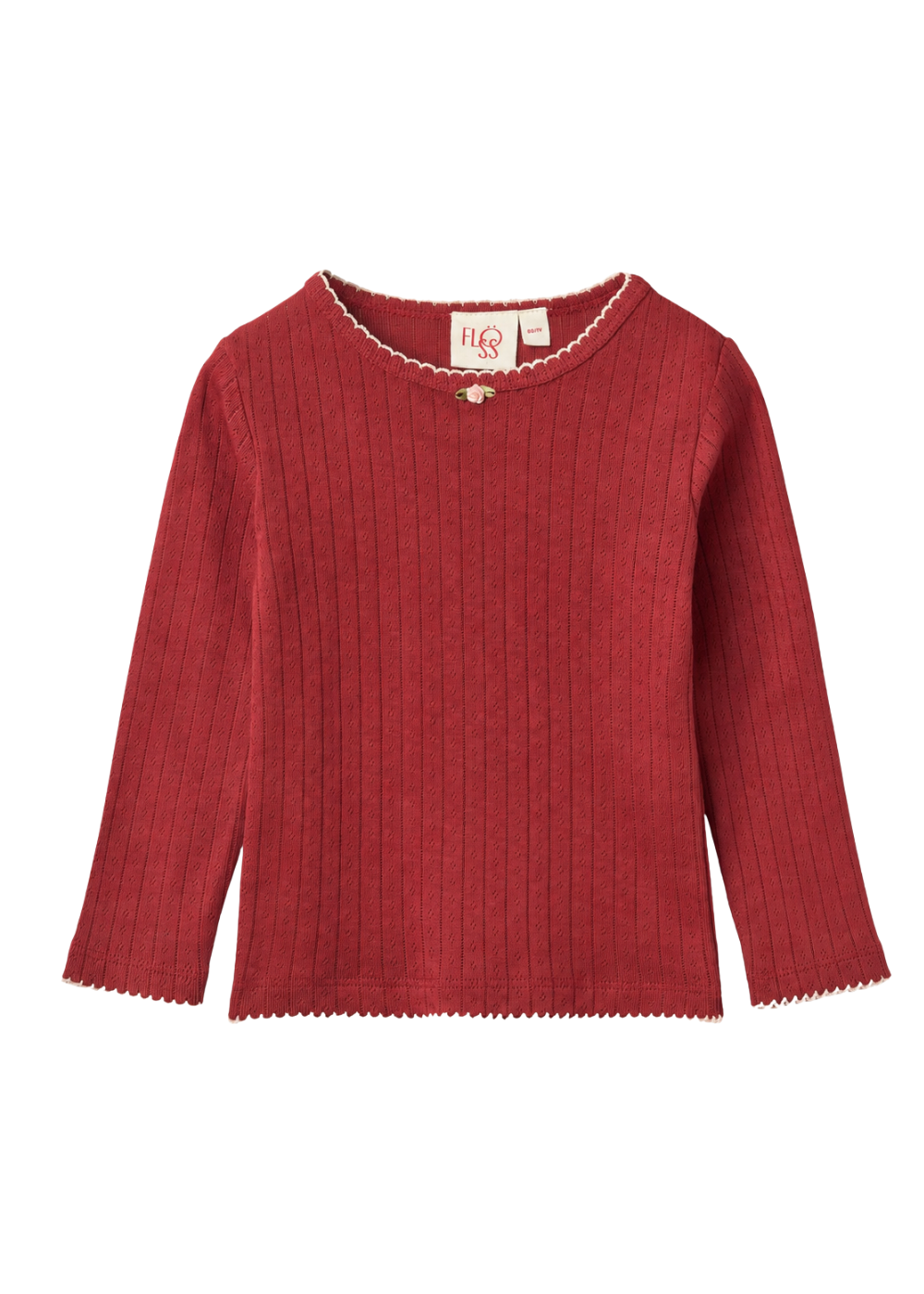 Liva Pointelle Blouse in Dark Cranberry