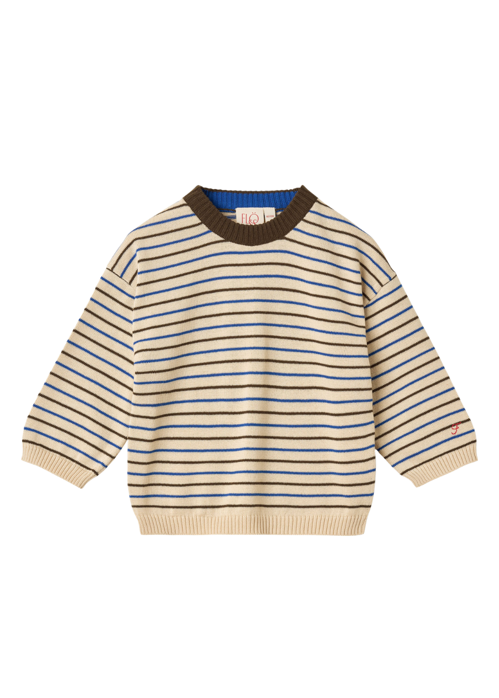 Storm Sweater in Cream-Mosswood Stripe