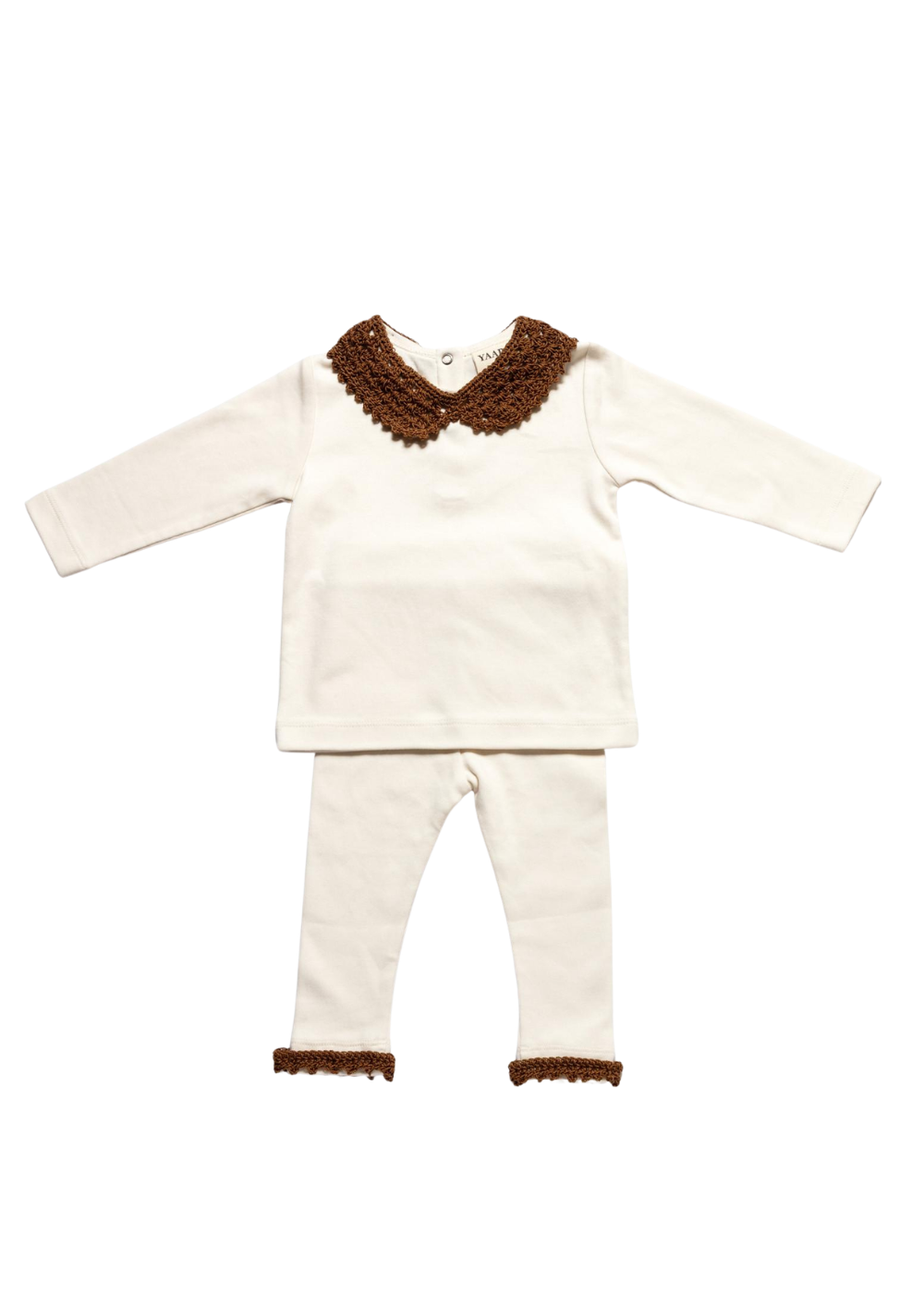 Nola Crochet-Collar Top & Billy Leggings Set in Chocolate