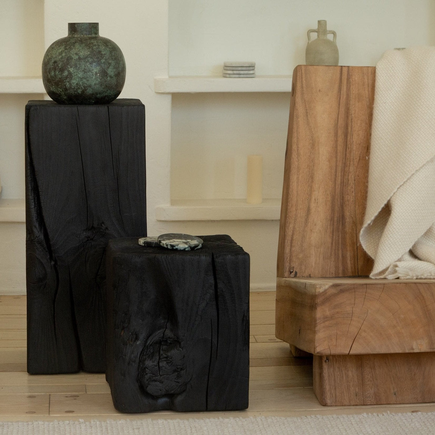 Charcoal Sculpture Pedestal - Short