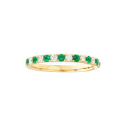 Emerald & Diamond Stackable Ring