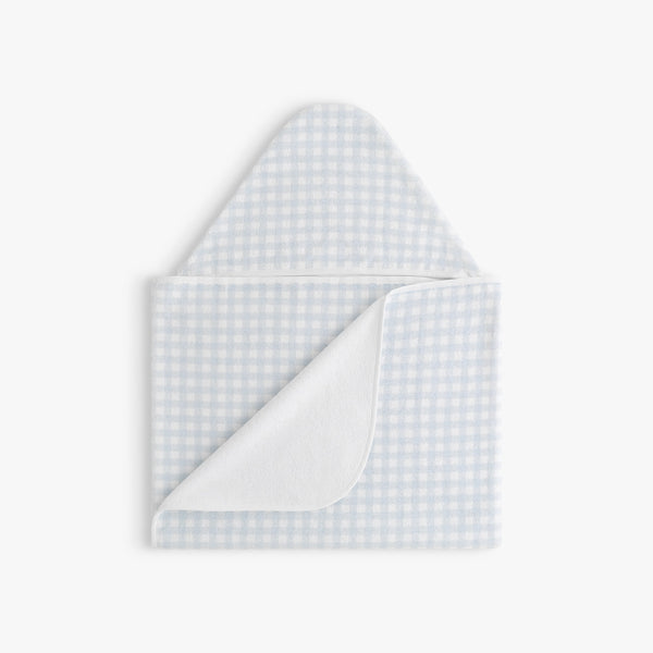 Picnic Gingham Children's Hooded Towel - Blue