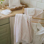Picnic Gingham Baby Hooded Towel - Pink