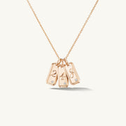 Engraved Initial Tag Necklace with Diamond