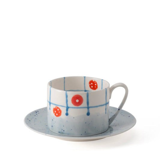 The Net Blue Teacup & Saucer