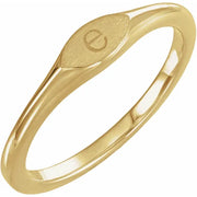 Engraveable East West Oval Signet Ring