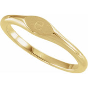 Engraveable East West Oval Signet Ring