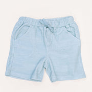 French Terry Shorts - Misty Blue Stripe