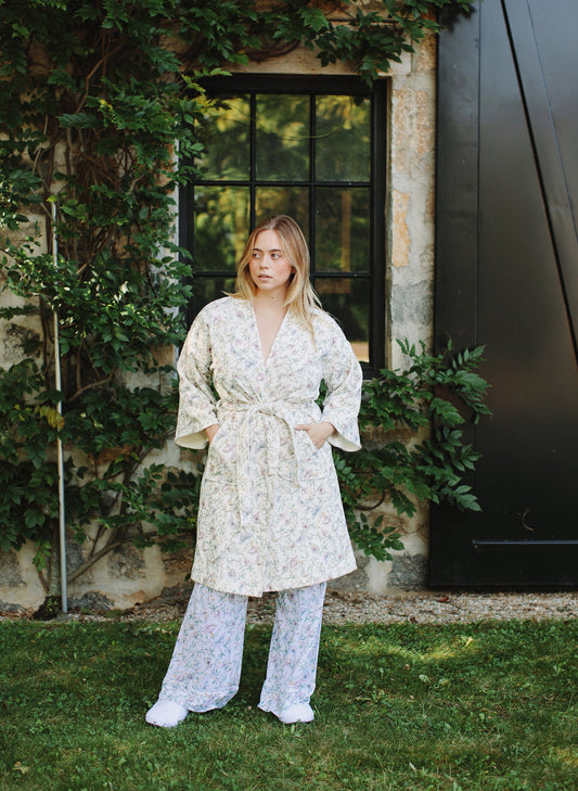 Women's Organic Bathrobe - Botanical Whisper
