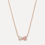 Two Heart Birthstone Necklace