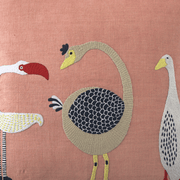 Hand Embroidered Birds Pillow Cover 20" x 20"