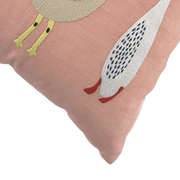 Hand Embroidered Birds Pillow Cover 20" x 20"