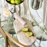Marble Cutting Board with Cutting Knife, Travertine