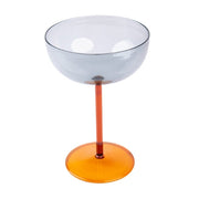 Amber Stemmed Cocktail Glass , 6.3 x 4.3 Inches (Set of 4)