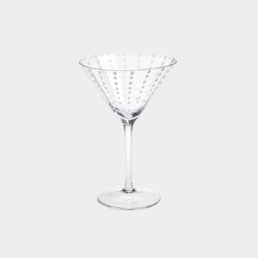 Portofino White Dot Martini Glasses (Set of 4)
