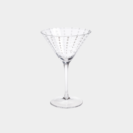 Portofino White Dot Martini Glasses (Set of 4)