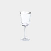 Aperitivo Hammered Wine Glasses with Platinum Rim (Set of 4)