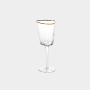 Aperitivo Hammered Wine Glasses with Gold Rim (Set of 4)