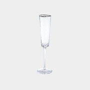 Aperitivo Hammered Champagne Flutes with Platinum Rim (Set of 4)