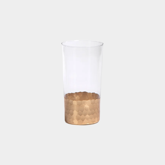 Fez Cut Glass Highball Glasses with Gold Leaf (Set of 4)
