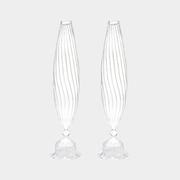 Flo Set Optic Glass Vases -14 inch (Set of 2)
