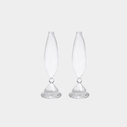 Flo Set Optic Glass Vases -10 inch (Set of 2)