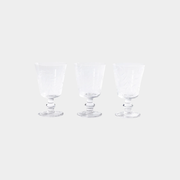Etched All Purpose Goblets - Set of 3 Assorted Glasses