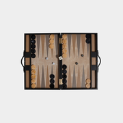 Geneva 19 in Backgammon Set - Midnight Black Leather