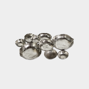 Cluster of Nine Round Serving Bowls - Nickel