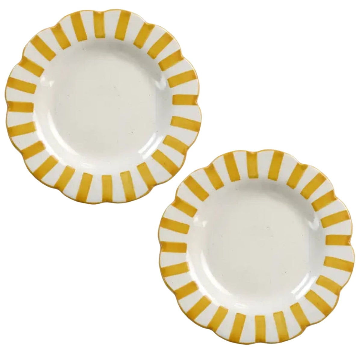 Yellow Stripe Dinner Plate | 10 in (Set of 2)